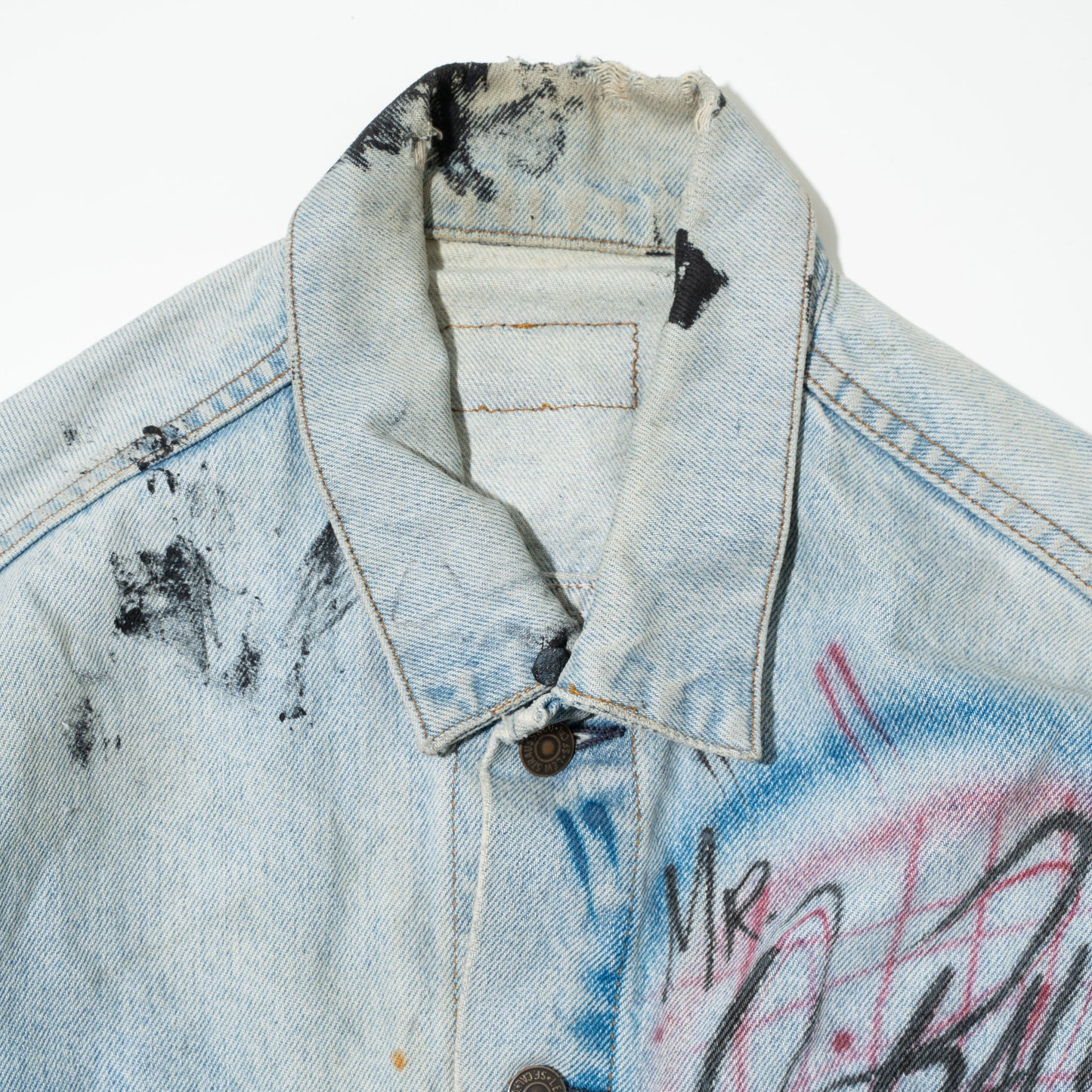 vintage painted trucker jacket