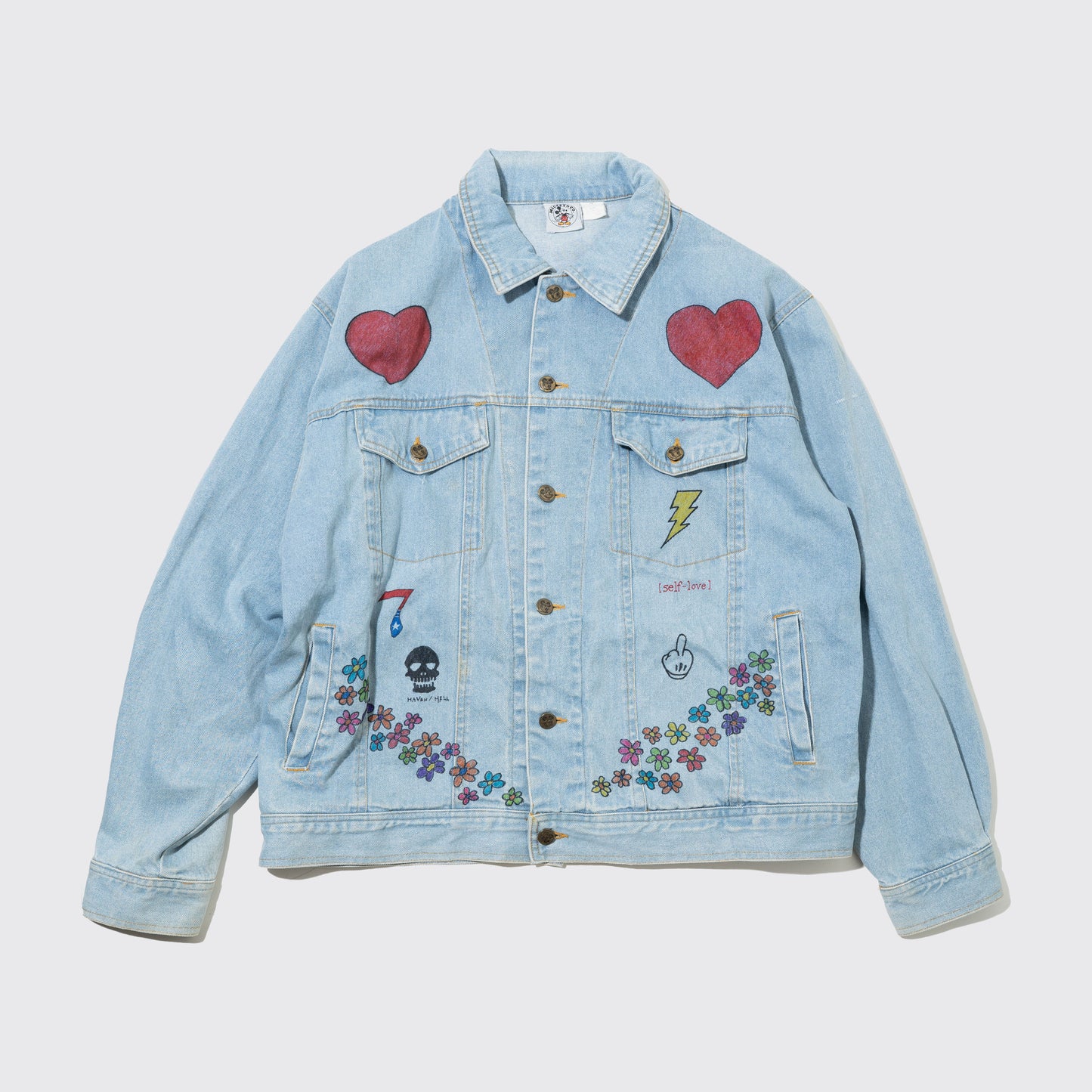 vintage painted trucker jacket