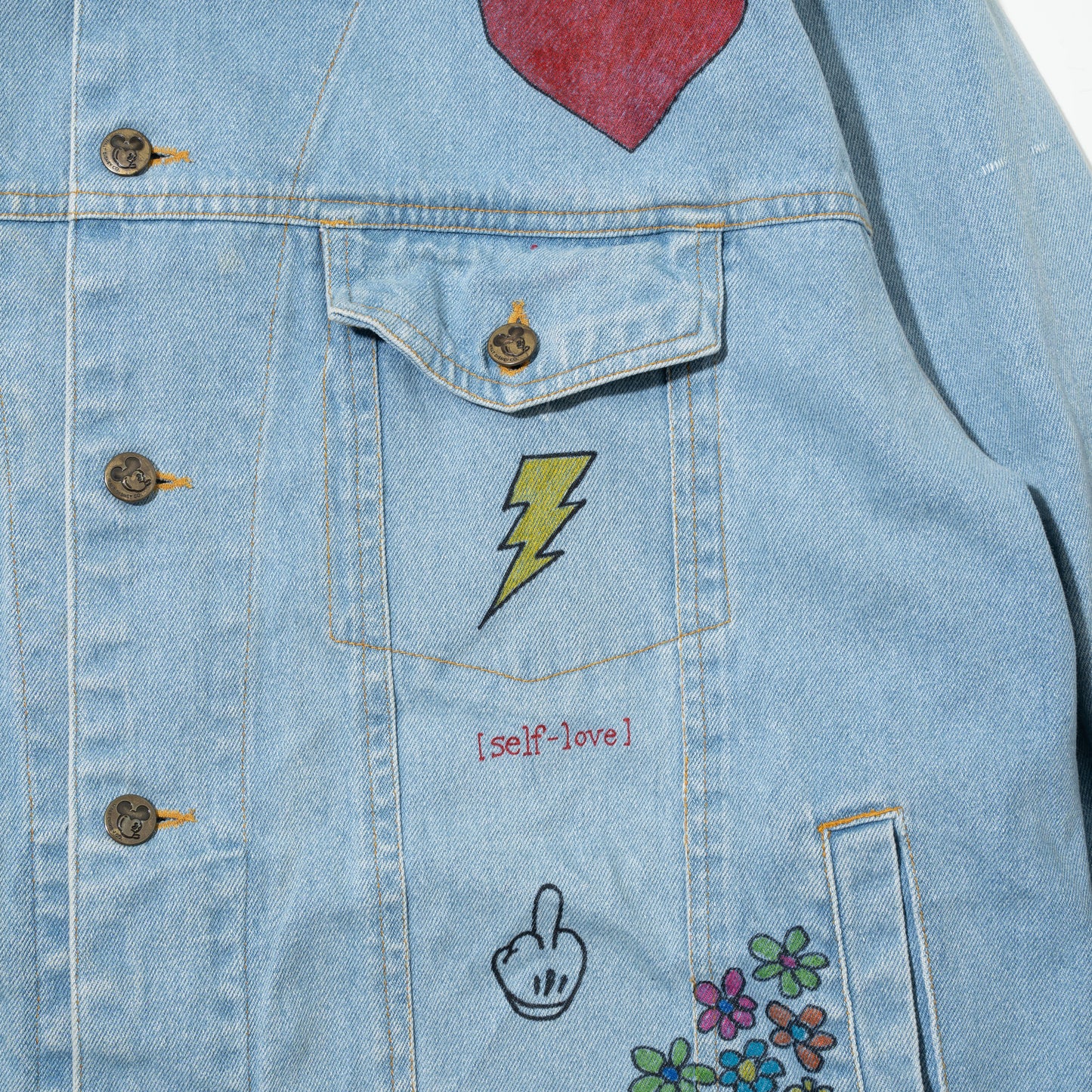 vintage painted trucker jacket