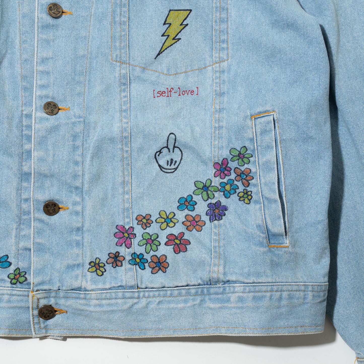 vintage painted trucker jacket