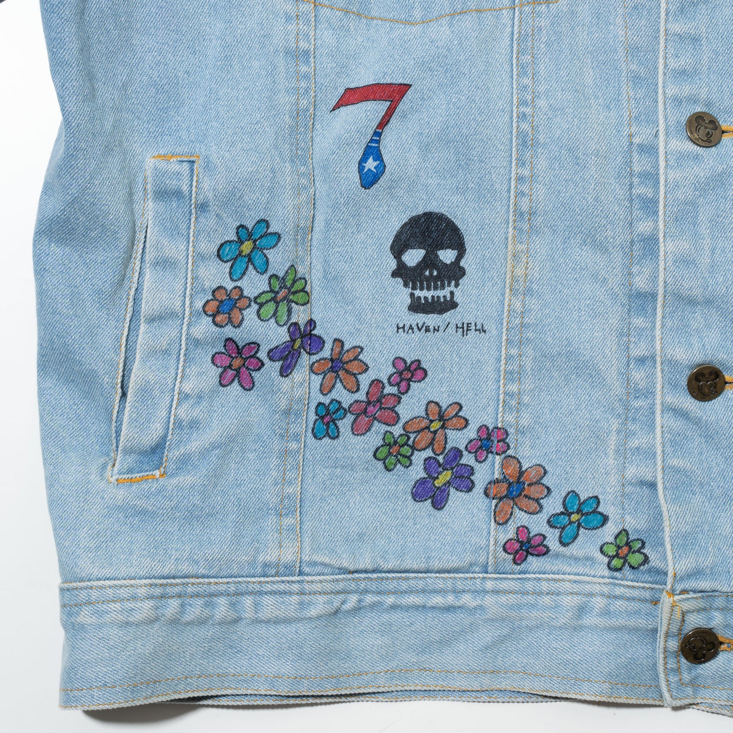 vintage painted trucker jacket