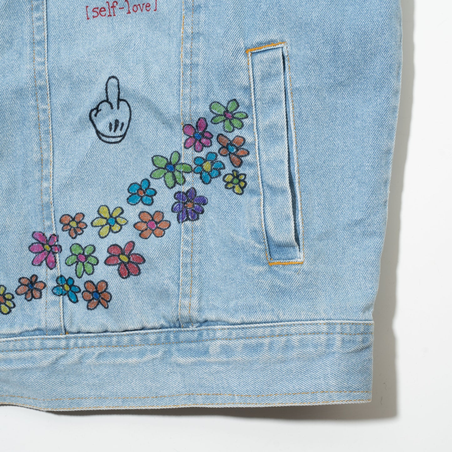 vintage painted trucker jacket