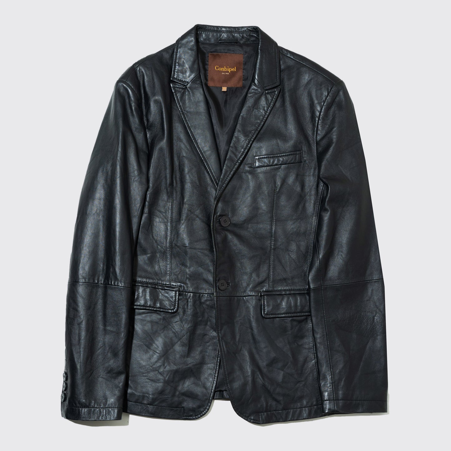 vintage leather tailored jacket