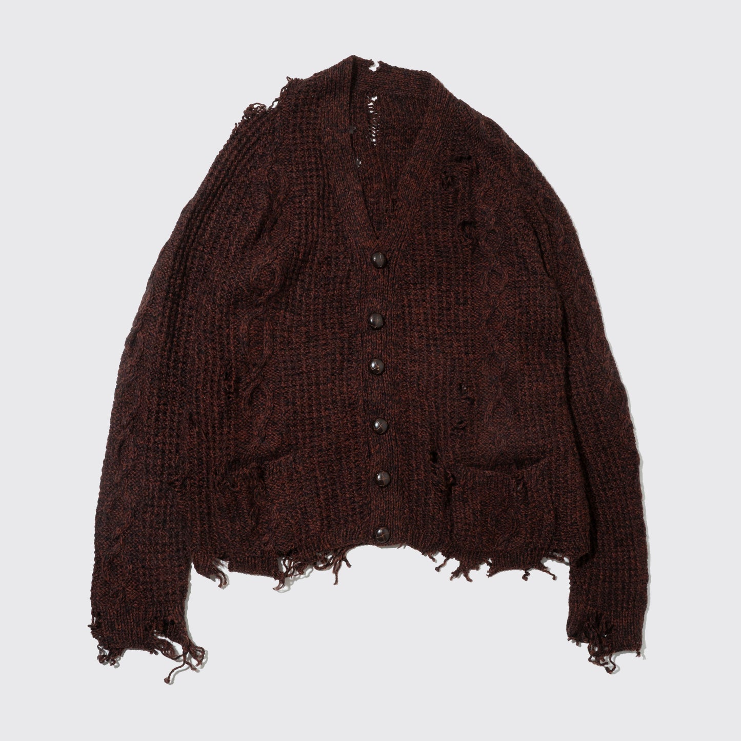 vintage broken cable cardigan