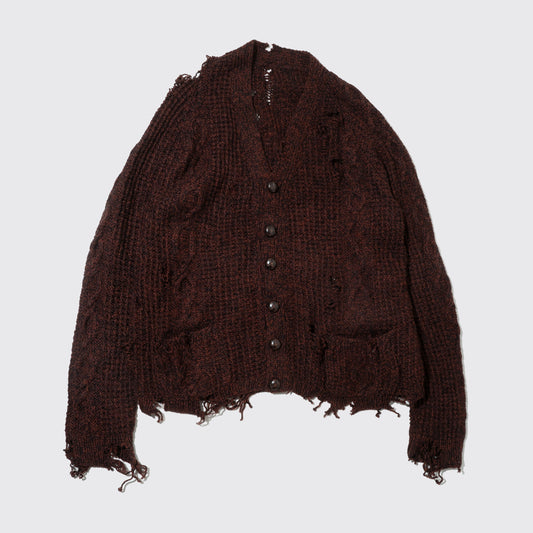 vintage broken cable cardigan