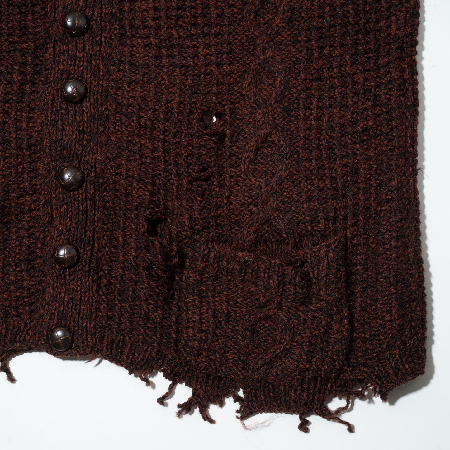 vintage broken cable cardigan
