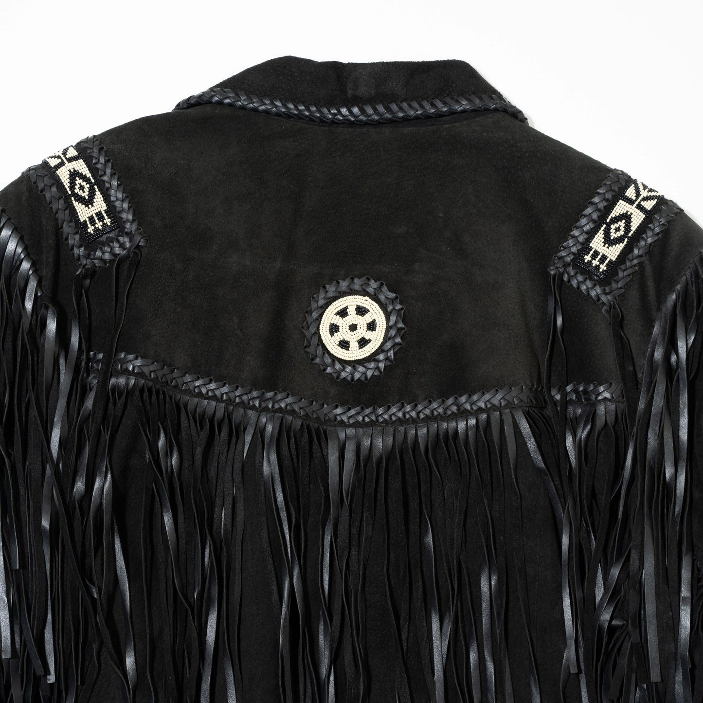 vintage fringe craft leather jacket